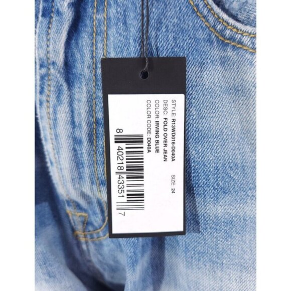 R13 Fold Over Jeans in Irving Blue Size 24 XXS New - Picture 12 of 16